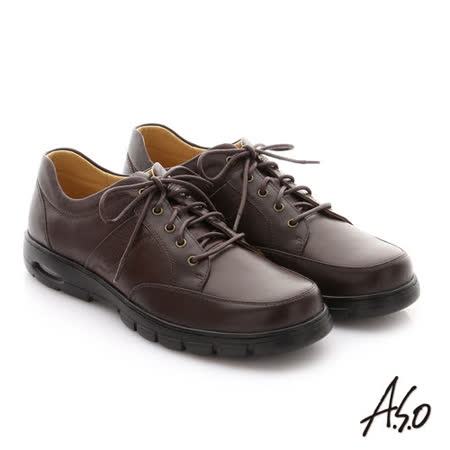 A.S.O.阿瘦 挺力氣墊 
牛皮綁帶機能紳士休閒鞋