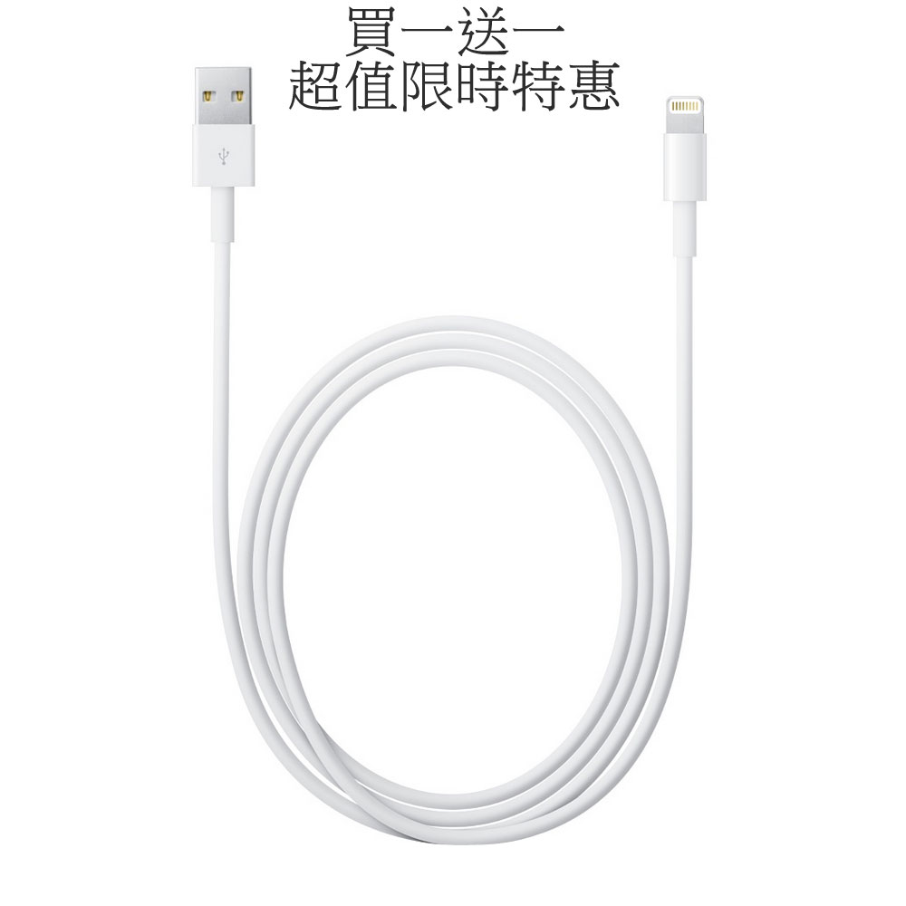[買一送一] Apple iPhone, iPad, iPod Lightning 對 USB 連接線 (1公尺) 傳輸線