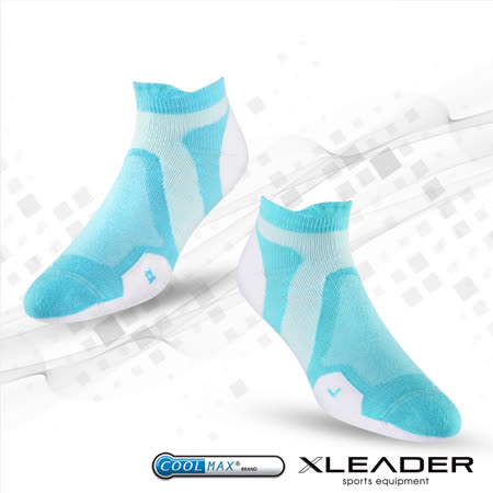 LEADER ST-02 X型繃帶 加厚耐磨避震短襪 機能除臭運動襪 女款 白綠