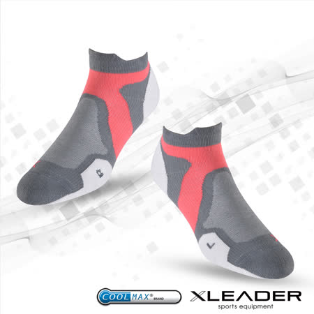 LEADER ST-02 X型繃帶 加厚耐磨避震短襪 機能除臭運動襪 女款 白灰