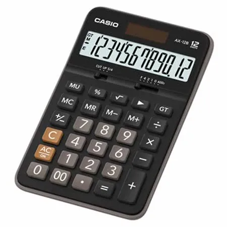 【卡西歐CASIO 】AX-12B 12位 太陽能計算機