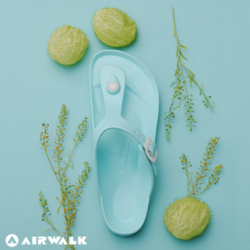AIRWALK(女) -AB拖 EVA中性T字羅馬夾腳拖鞋-薄荷綠