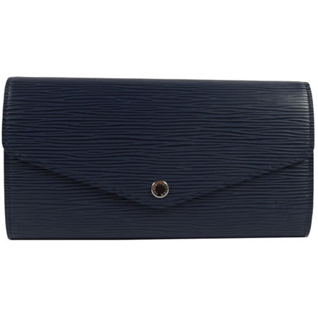 Louis Vuitton LV M60585 Sarah EPI水波紋皮革發財包扣式長夾.深藍 現貨