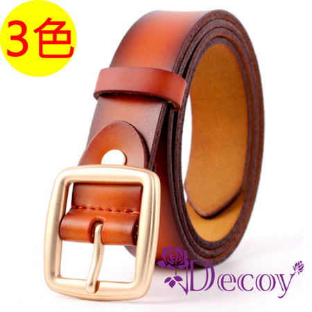 【Decoy】簡約中性*雙層真牛皮腰帶/3色可選