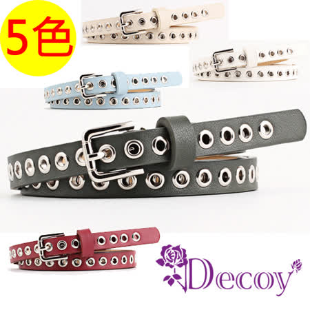 【Decoy】個性鉚釘洞*圈圈鐵環細皮帶/5色可選