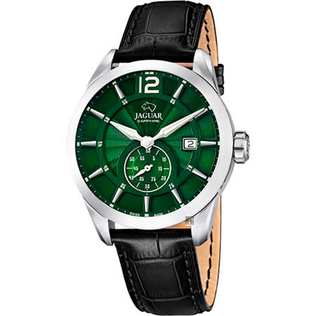 JAGUAR ACAMAR 經典小秒針手錶-綠x黑/43mm J663/3
