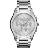 EMPORIO ARMANI AR11081亞曼尼紳士時尚計時腕錶/銀面44mm(AR11081)