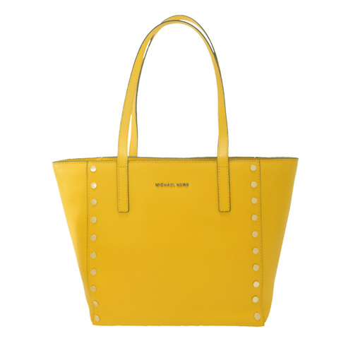 MICHAEL KORS RIVINGTON STUD 鉚釘皮革托特包(中/向日葵黃)