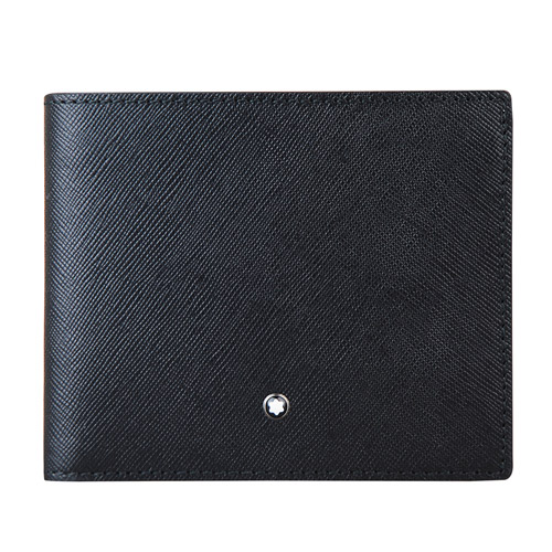 萬寶龍MONTBLANC Sartorial匠心系列8卡防刮牛皮對折短夾(黑)