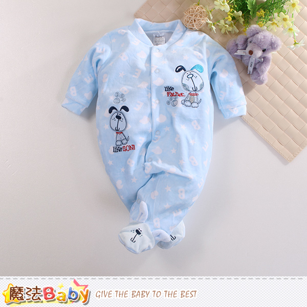 魔法Baby 包腳連身衣 法國設計細絲絨包屁衣 k60406