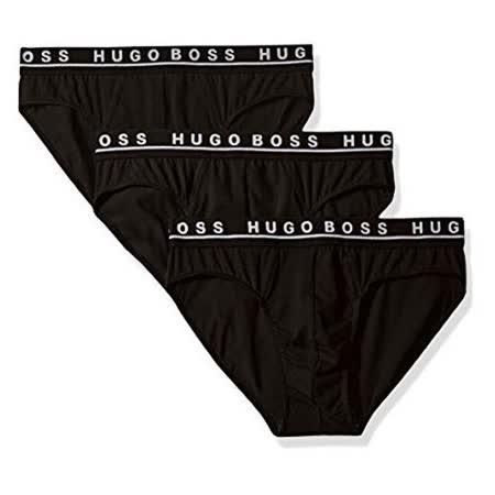 【HUGO BOSS】2017男時尚彈力黑色三角內著3件組【預購】