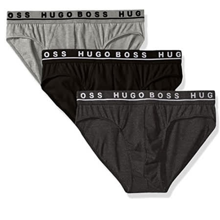 【HUGO BOSS】2017男時尚彈力黑碳灰三角內著混搭3件組【預購】