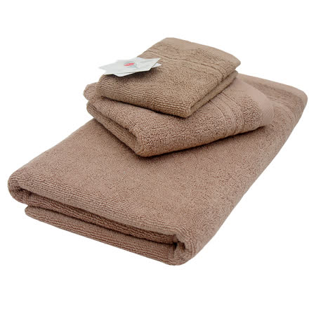 【MORINO摩力諾】純棉飯店級素色緞條方毛浴巾3件組