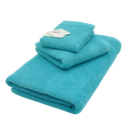 【MORINO摩力諾】純棉飯店級素色緞條方毛浴巾3件組