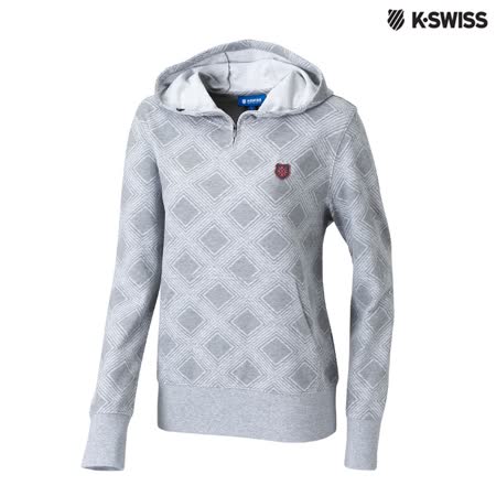 K-Swiss Allover Print Hoodie印花連帽上衣-女-灰