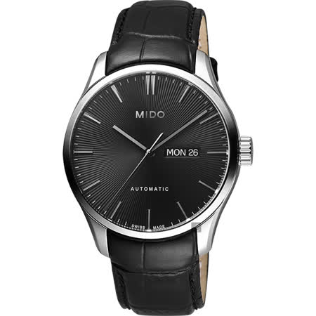 MIDO美度 Belluna Gent 經典日期機械錶-黑/42mm M0246301605100