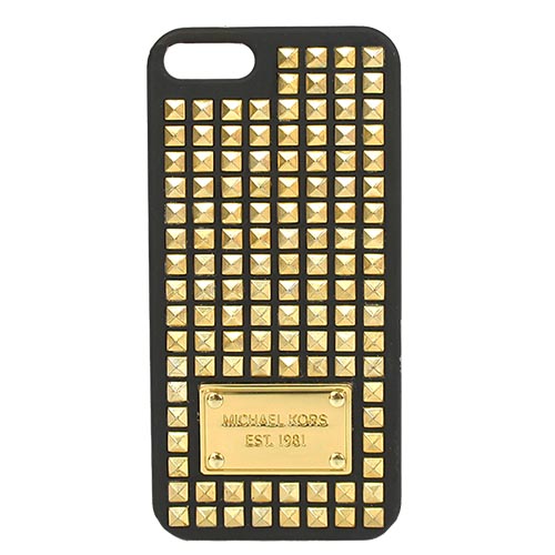 MICHAEL KORS 鐵牌鉚釘iPHONE 5 手機殼(黑)(附盒)