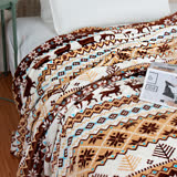 歡樂麋鹿秋冬兩用加厚雙人法蘭絨毯冷氣毯150x200cm
