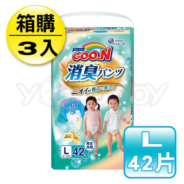日本大王 GOO.N 境內版香香褲/紙尿褲 L (42片x3串)-箱購