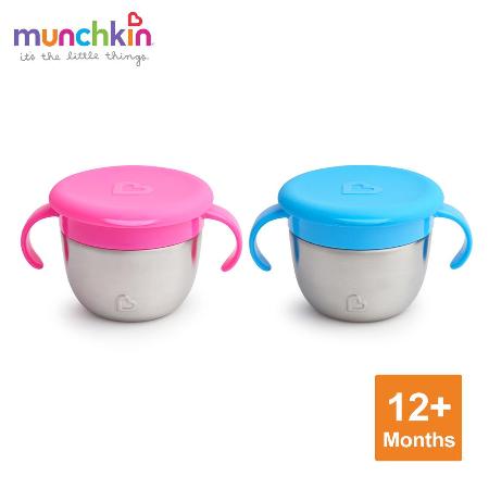 Munchkin Snack Plus Stainless Steel Catcher, Pink