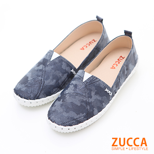 ZUCCA【z6204be】繽紛色渲染彩平底包鞋-藍色