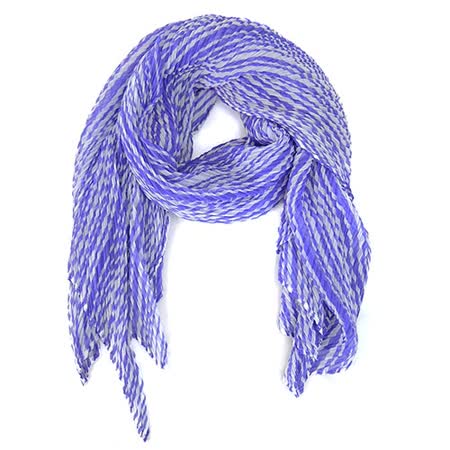 ISSEY MIYAKE 三宅一生LIQUID STRIPE SCARF PP四褶條紋印花斜紋圍巾(紫)
