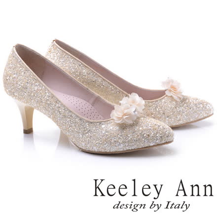 Keeley Ann
可拆晶鑽花兒軟墊中跟鞋