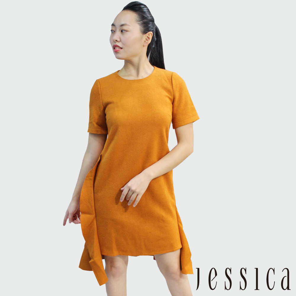 JESSICA - Afra 氣質混羊毛側邊擺造型洋裝