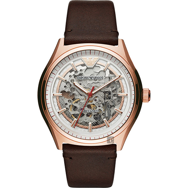 Emporio Armani 亞曼尼 Meccanico 雅爵鏤空機械錶-43mm AR60005