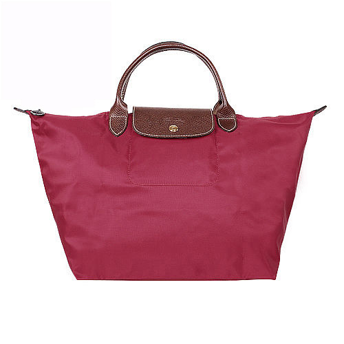 LONGCHAMP-短把中型水餃包(胭脂紅)/M
