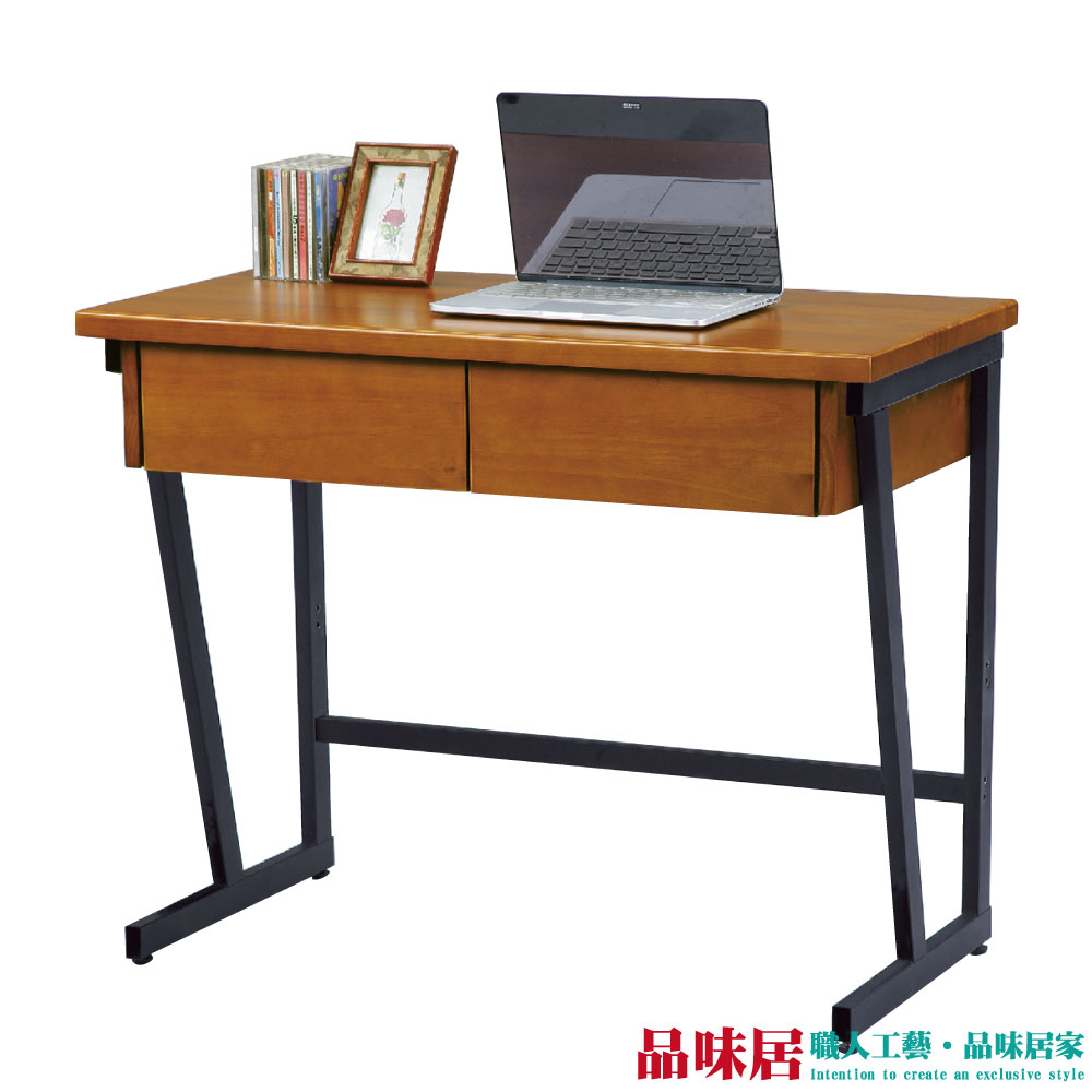 【品味居】薛克爾    時尚3尺實木工業風書桌/電腦桌
