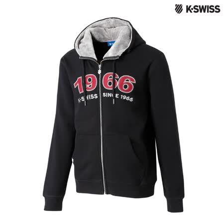 K-Swiss Fake Fur Hoodie Jkt休閒連帽外套-男-黑