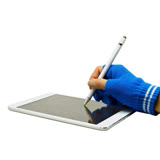 下殺~限時特價 志佳1.5mm筆尖USB充電主動式觸控筆手寫筆+防誤觸手套(白筆身+藍手套) 手機/平板/iPad/iPad Air2