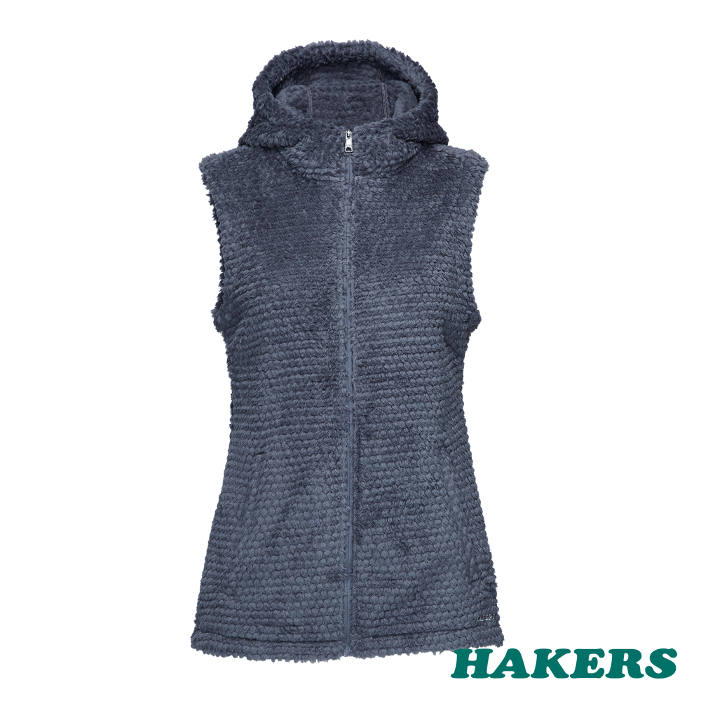 【HAKERS哈克士】女款 Polartec保暖刷毛背心(鐵灰)