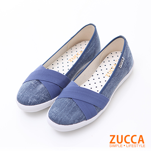 ZUCCA
素面拼接交錯皮革平底鞋