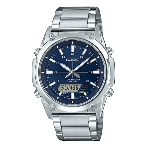 CASIO 卡西歐 不鏽鋼錶帶 藍 太陽能 防水 AMW-S820D-2A