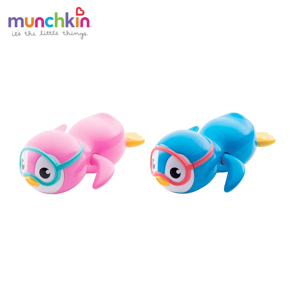 munchkin滿趣健-游泳企鵝洗澡玩具-粉