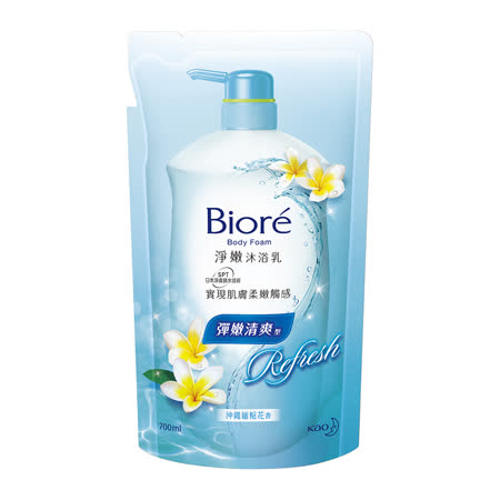 Biore 蜜妮 淨嫩沐浴乳 彈嫩清爽型 沖繩緬梔花香700ml(補充包)