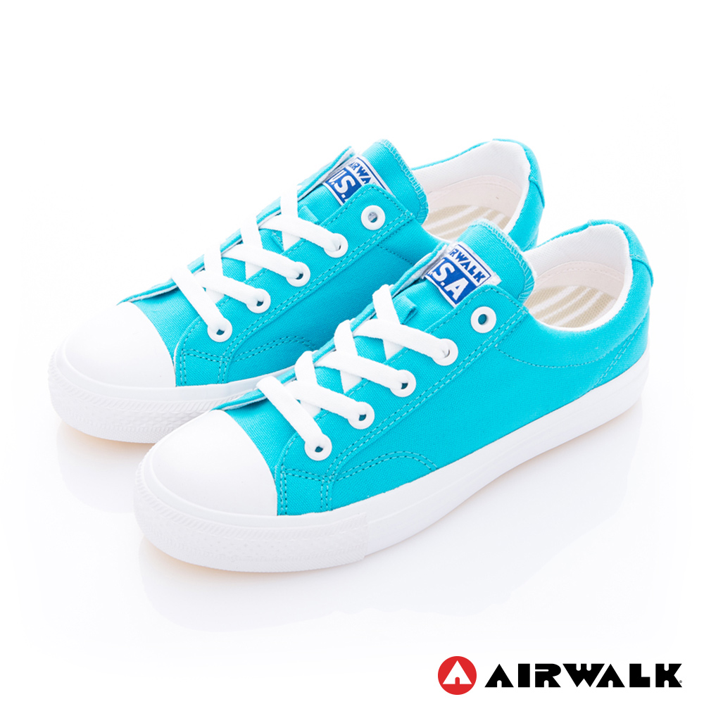 AIRWALK(女) - 可愛圓頭青春百搭帆布鞋-藍色