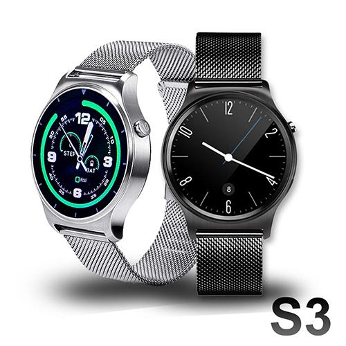 SAMGO S3+ 經典米蘭尼斯金屬鍊帶心率通話手錶 藍芽運動手錶