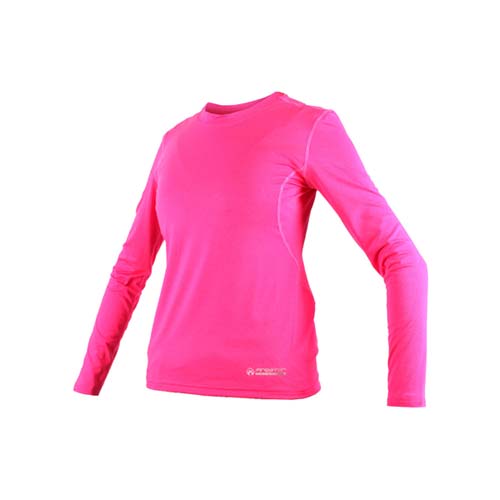 (女) FIRESTAR 機能緊身長袖-T恤 長T 健身 瑜珈 螢光粉