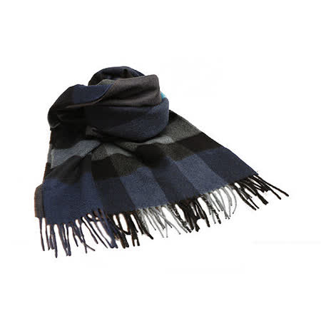 burberry 经典方格纹喀什米尔羊毛披肩/围巾(200cm-亮海军蓝)