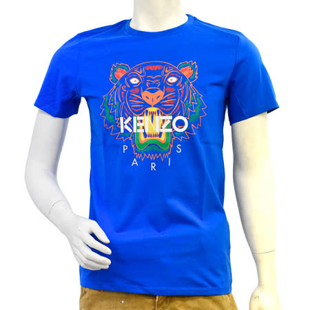 kenzo 老虎标志印花圆领衫(艳蓝)