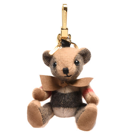 burberry thomas经典格纹蝴蝶结泰迪熊钥匙圈/吊饰(驼色)