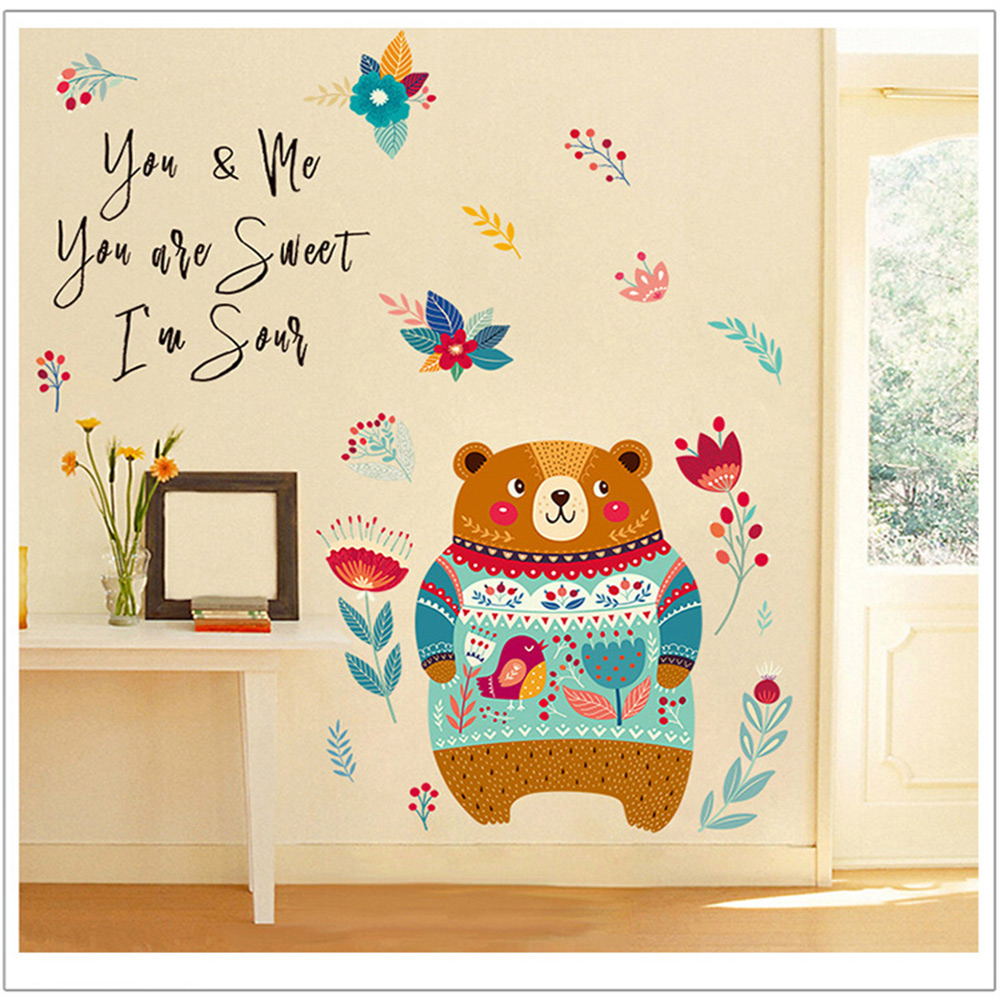 時尚壁貼 - 韓系手繪小熊