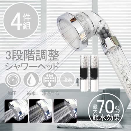 省水標章認證
三段變壓蓮蓬頭+濾心