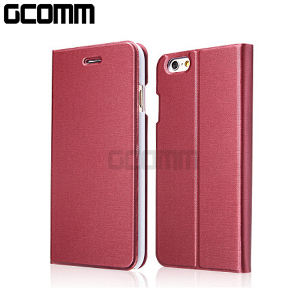 GCOMM iPhone8+/7+ 5.5吋 Metalic Texture 金屬質感拉絲紋超纖皮套 美酒紅