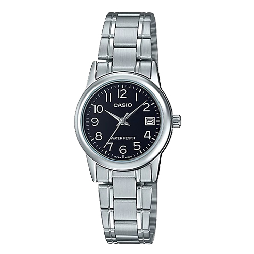 CASIO 卡西歐 指針女錶 不鏽鋼錶帶 防水 日期顯示 LTP-V002D-1B