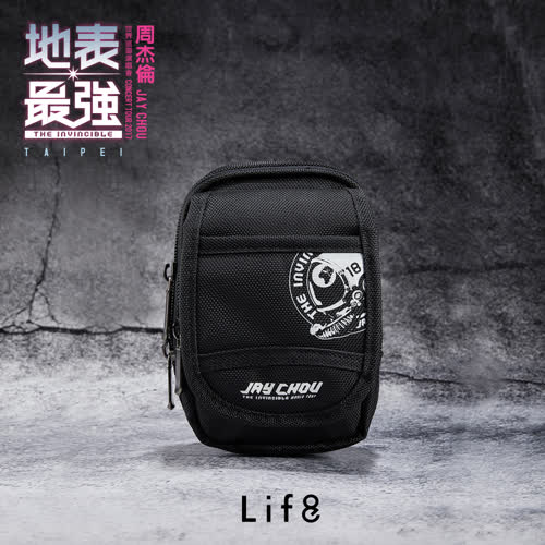 【Life8】周杰倫地表最強官方周邊商品 多層收納 小物腰包-06409-黑
