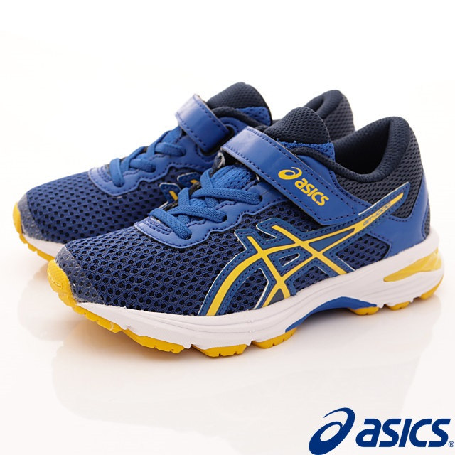 日本asics亞瑟士-流線透氣運動款-C741N-4504藍--20~22cm
